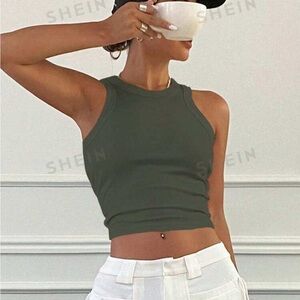 Ribbed Crop Fitted Tank